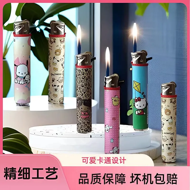 可爱耐用卡通滚轮明火打火机KT猫帕恰狗造型送女友