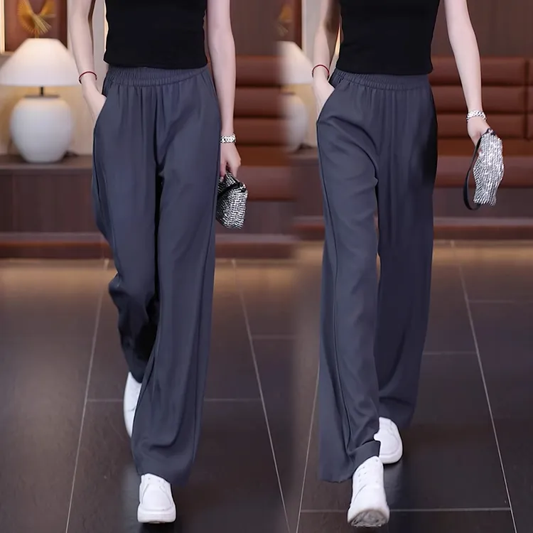 La babite垂感时尚阔腿裤女2025年夏季新款高腰显瘦直筒休闲长裤