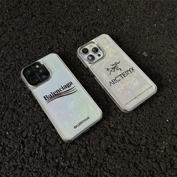 简约巴黎欧美风适用iPhone16手机壳苹果15电镀14全包防摔手13潮牌