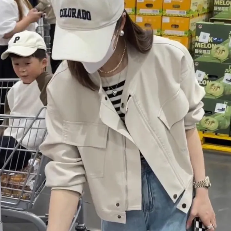 2025冬季新款小皮衣外套女宽松显瘦机车服时尚短款夹克