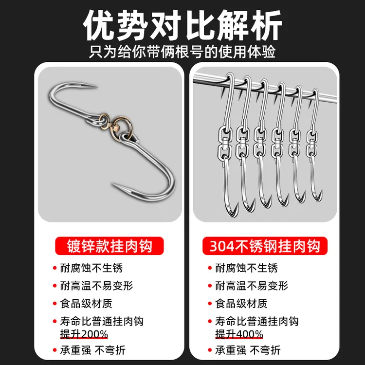 不锈钢肉钩子大全挂猪肉牛肉羊肉挂腊肉钩杀猪屠宰肉勾卖肉挂肉钩