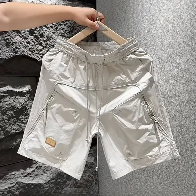 2025男士休闲百搭薄款短裤夏季新款时尚潮流纯色五分裤韩版运动