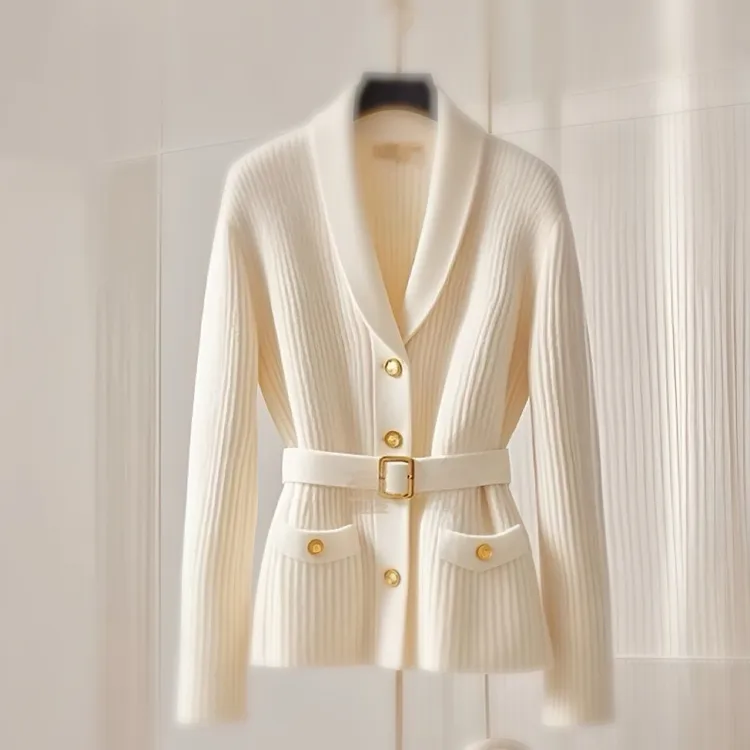 冬季洋气独特上衣慵懒风纯色毛衣外套女装