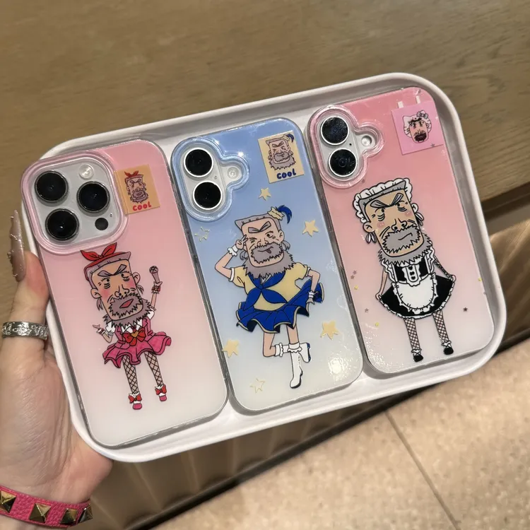 搞怪卡通可爱牛爷爷imd适用苹果16/15华为p70手机壳iPhone14oppo