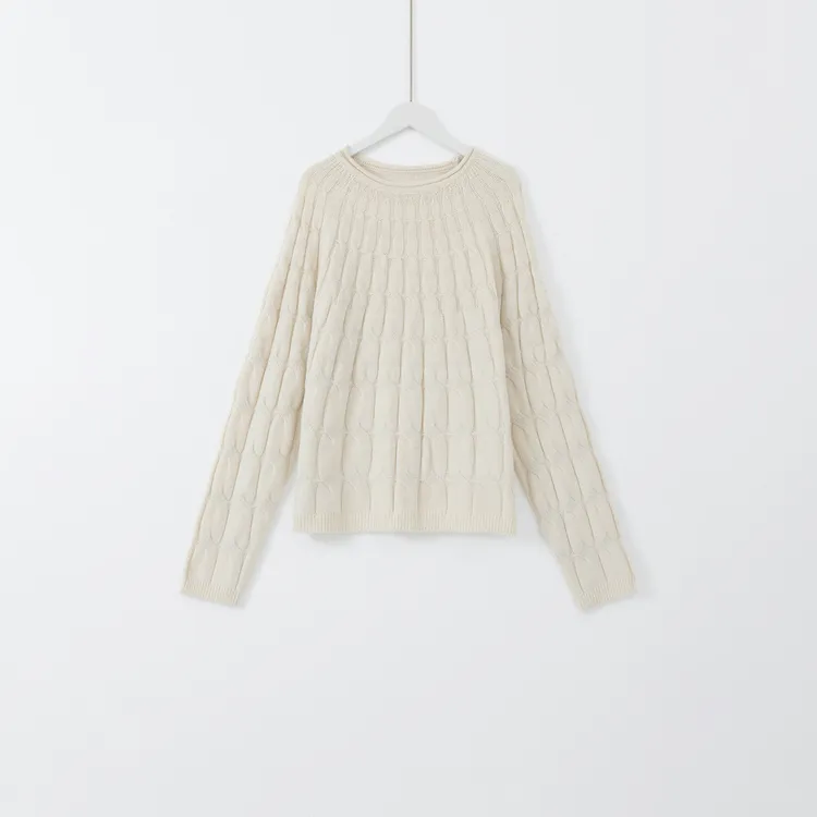 几里与麻 圆领复古大麻花套头毛织衫 衣长57胸围104 2110921