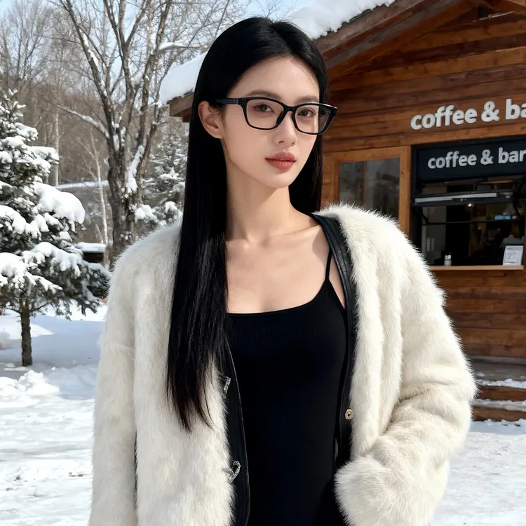 小香风冬季保暖显瘦环保皮草休闲百搭秋冬短款毛毛外套女上衣加厚