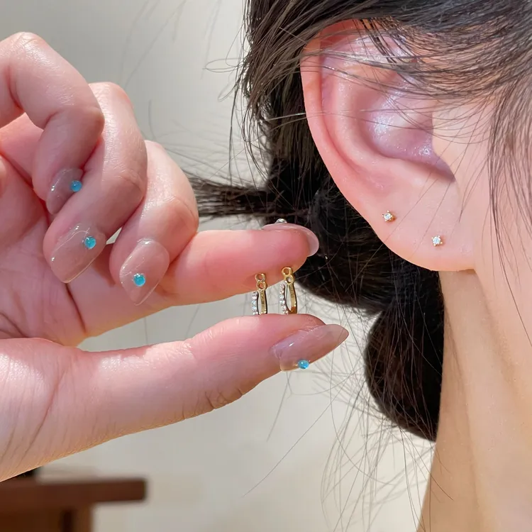 精致两戴小众后挂式耳钉简约时尚设计感轻奢耳饰R2596