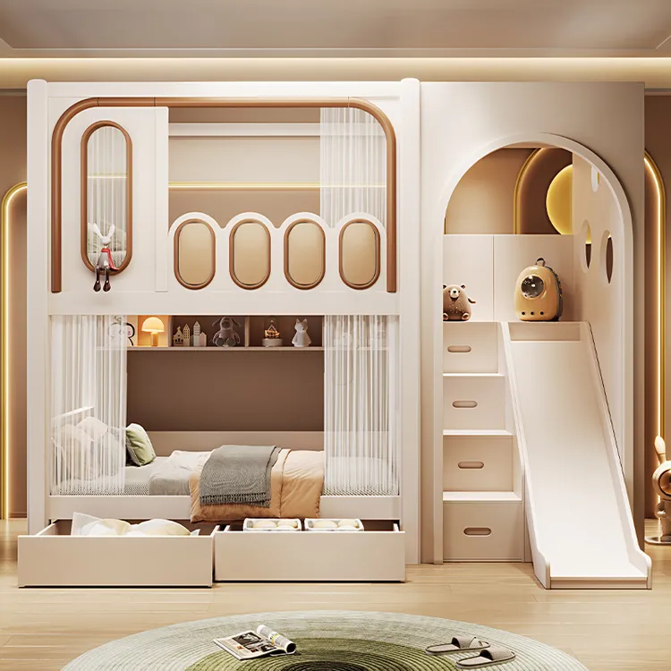 儿童床广东佛山实木上下床双层床上下铺双人床2025最新款子母床