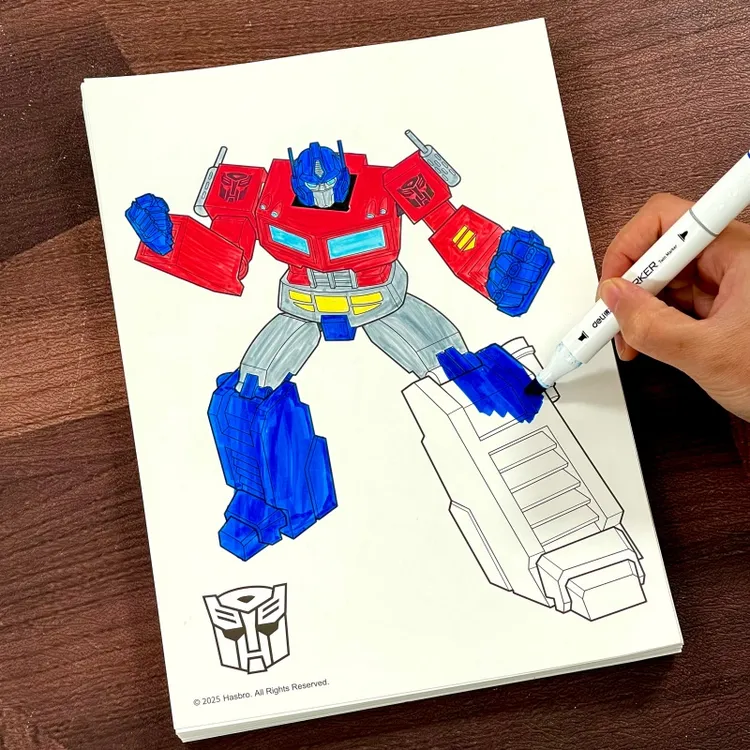 变形金刚临摹本画画描绘本儿童蒙纸描摹涂色画本填充画绘画玩具