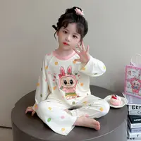 儿童睡衣女童春秋款莫代尔长袖长裤宝宝家居服套装2025卡通拉布布