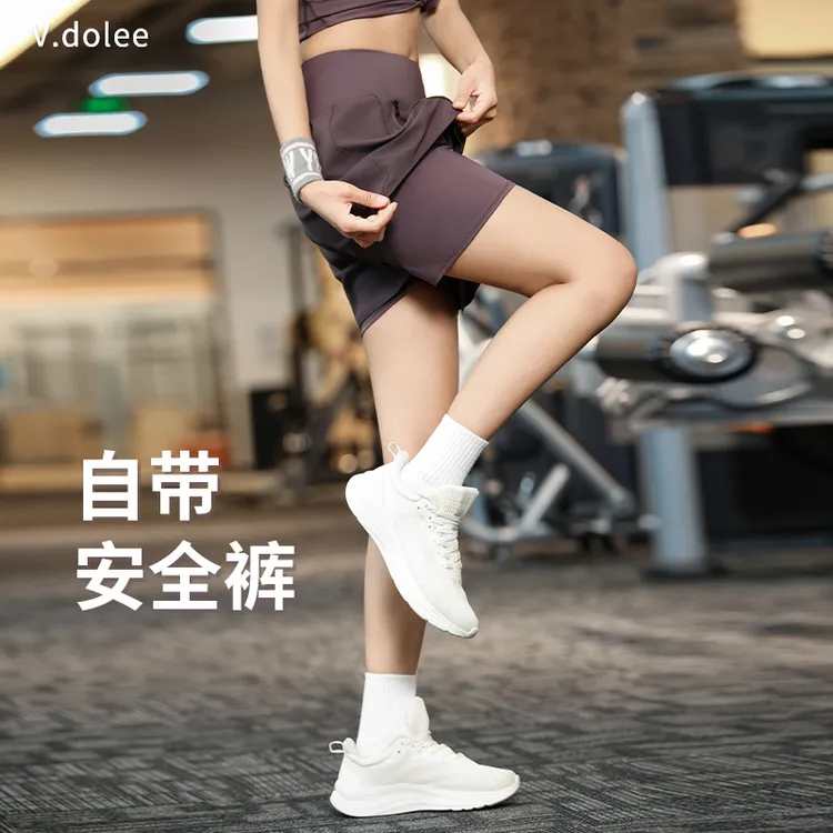 夏季运动休闲短裤防走光速干宽松健身跑步专用女款高腰健身裤6581