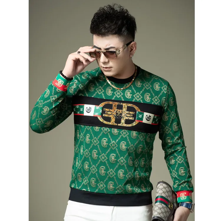曼库帕娅秋季新款男士卫衣潮牌时尚百搭圆领长袖T恤个性打底衫