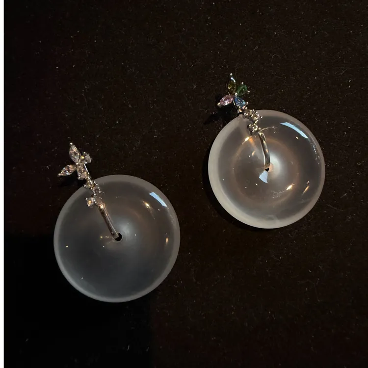 ＜石韵Tｏｎｅ＞｛缤纷｝天然俄料石英质玉国标ｓ925银镀金平安扣吊坠