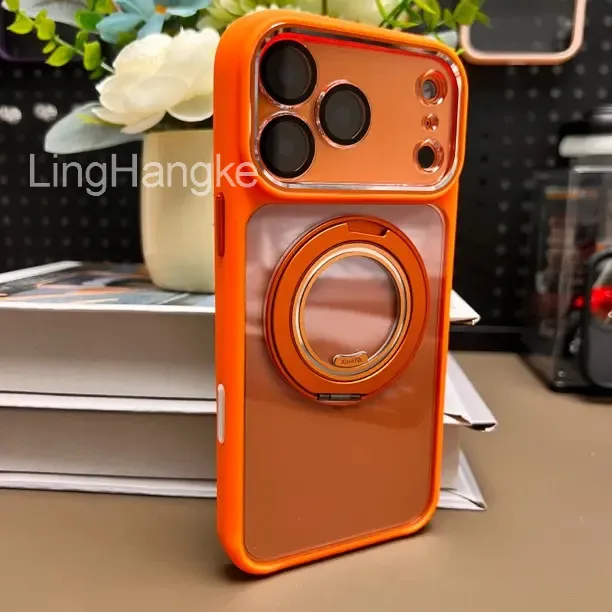 AI触控键360旋转磁吸支架透明适用苹果17promax手机壳17pro防摔17