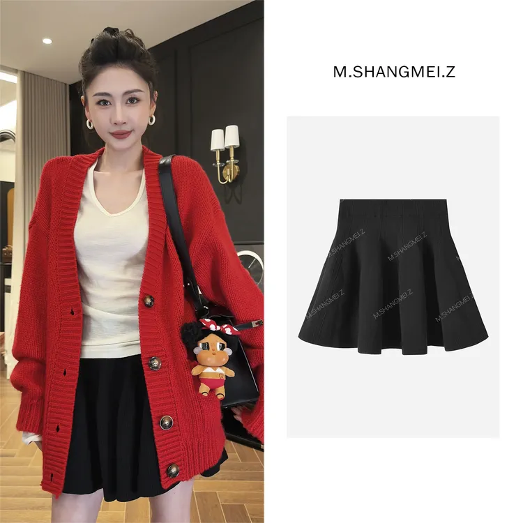 M.SHANGMEI.Z/沐熙【雪国夜宴】美大哥显瘦高腰松紧半身裙X11AM090