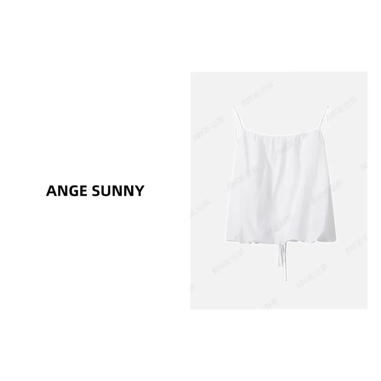 ANGE SUNNY【曦薇同款云朵吊带】自带仙气极简风露背绑带小吊带