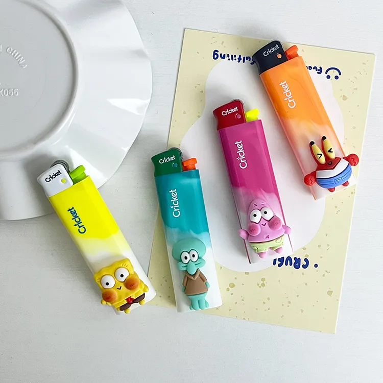 草蜢海绵宝宝耐用滑轮打火机可爱个性防爆卡通女生高颜值情侣礼物