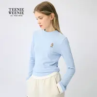 TeenieWeenie小熊女装长袖T恤25秋弹力拉绒竖纹上女衣TTLA258TC1A