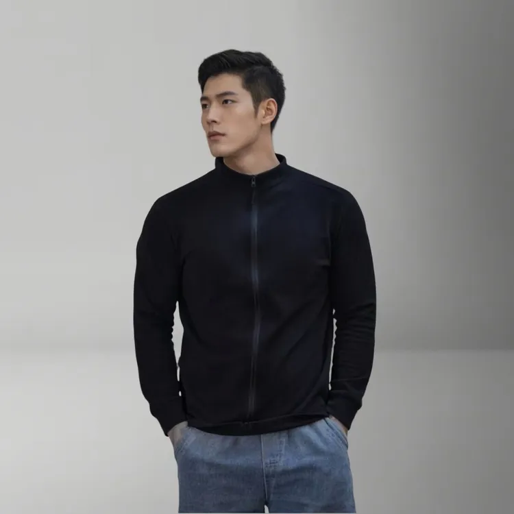 冬季新款轻量夹克全拉链立领户外休闲抓绒衣健身训练跑步长袖