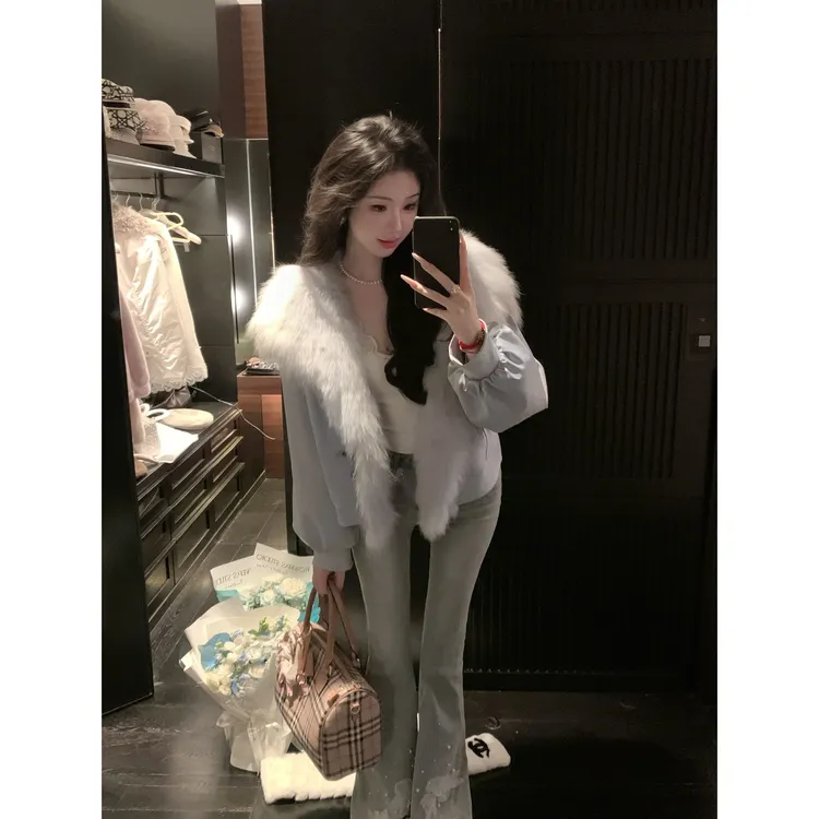 【雅乔定制】冰岛雪绒 狐狸毛领鹅绒派克服外套女秋冬DYDD-25070165