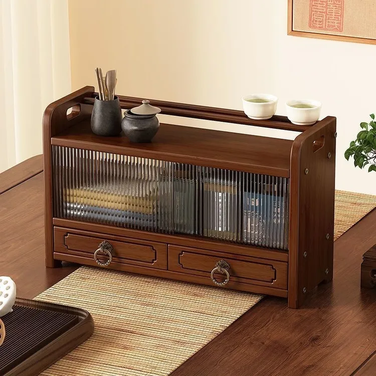 桌面茶杯收纳置物架茶室茶桌小型博古架茶台茶具紫砂壶摆放展示架