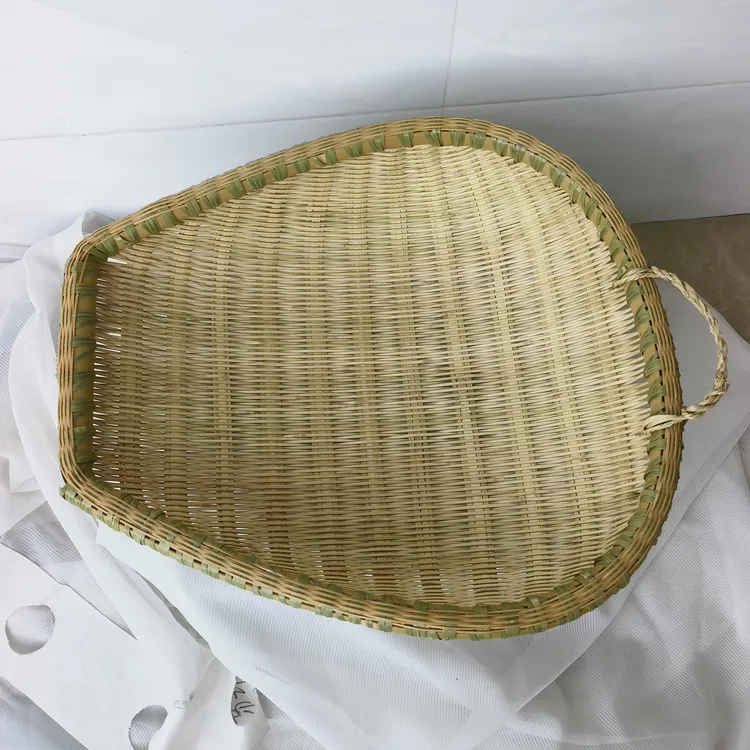 竹编楠竹刮青筲箕手工家用沥水晾晒好物长50厘米簸箕宽42厘米