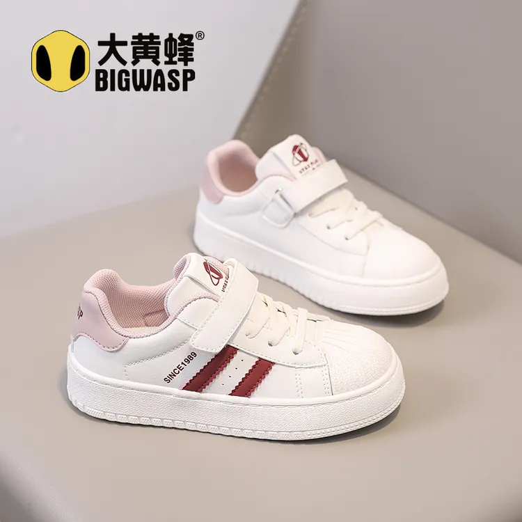 大黄蜂女童板鞋防滑2025春秋季女孩6-12岁潮款贝壳头儿童鞋子软底