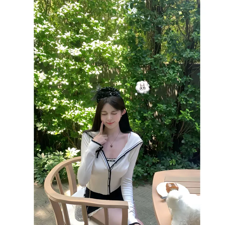 百利甜奶芙 秋季新款纯欲学院禅意仙气飘飘气质长袖时尚性感套装