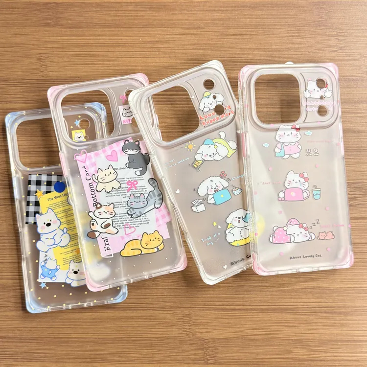 创意方壳磨砂kt猫狗卡通动物ins手机壳适用于苹果17promax16pro