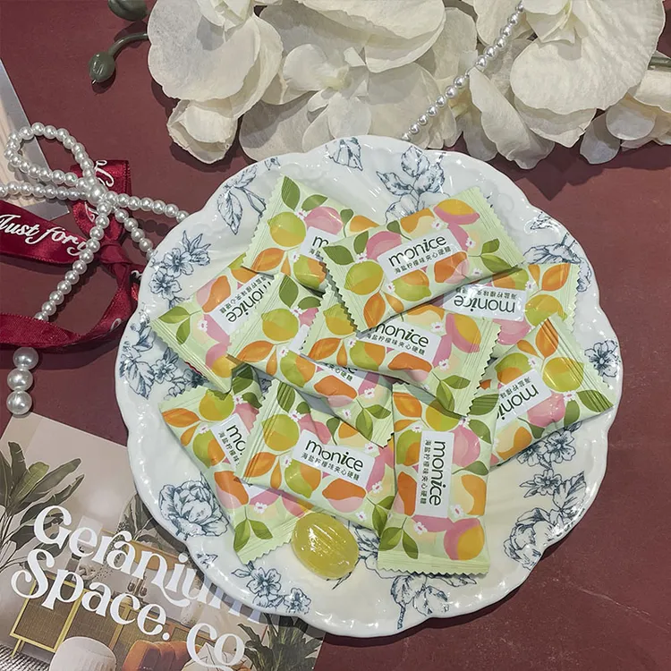 monice茉萘海盐柠檬味夹心硬糖高颜值结婚喜糖伴手礼休闲零食