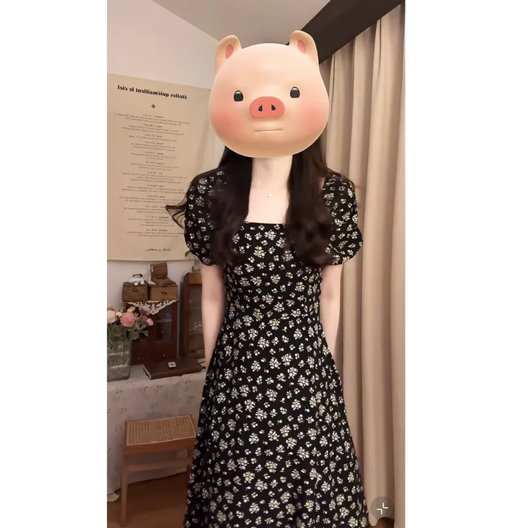 大码【月光繁花】法式复古方领碎花连衣裙洋气显瘦高级感浪漫小裙子