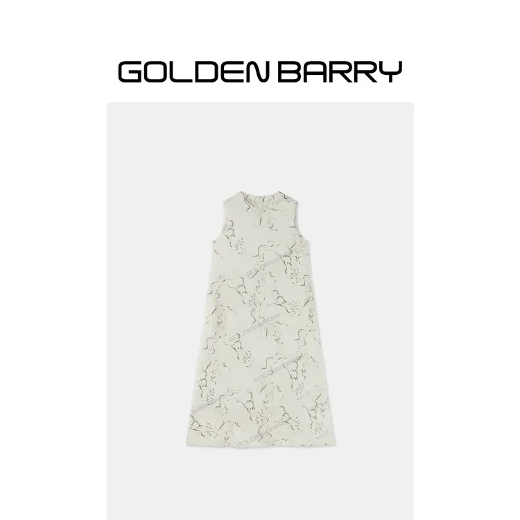 GOLDENBARRY｢度假风情｣夏季无袖水墨风连衣裙306054
