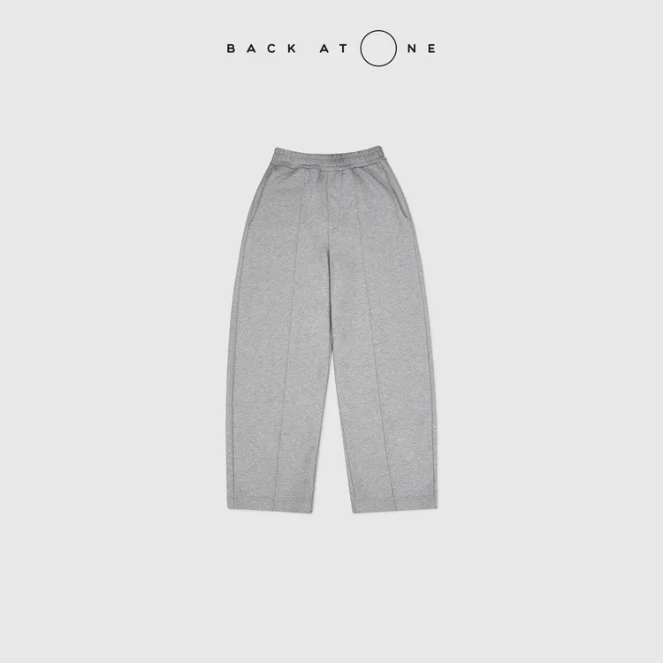 BACKATONE“糯糯日光”松弛圆弧修腿香蕉灰色休闲裤 BFF-2AI433K-K