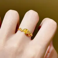 足金999玫瑰花与蛇戒指活口ins时尚仙女 多样性发货