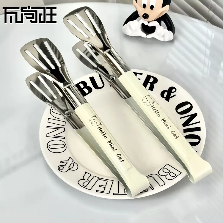 瓦尚旺不锈钢食品夹户外烧烤夹牛排面包防烫烤肉夹自助餐夹多功能