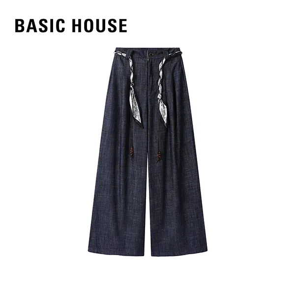 Basic House/百家好25新款慵垂坠懒松弛感时尚休闲裤B0825C50712