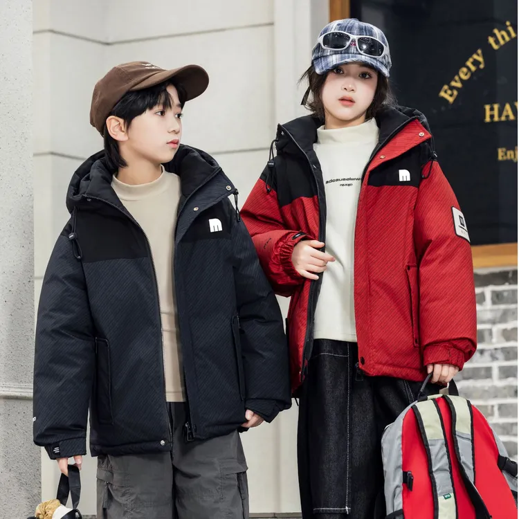 XA826冬季中大童加棉加厚休闲保暖冲锋衣派克秋冬棉服