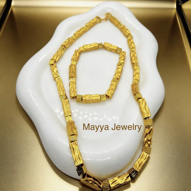 铜合金项链 饰品轻奢铜合金时尚首饰。mayyaJewelry金色项链和手链