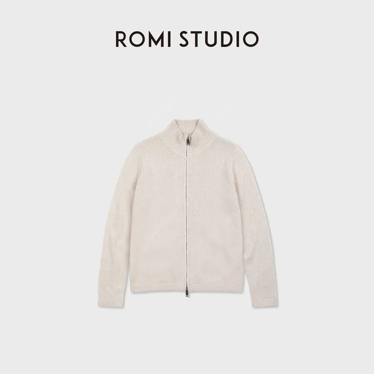 ROMI STUDIO“云朵裹肤”婴驼羊毛混纺奢配老钱立领外套 RWDSWY1669