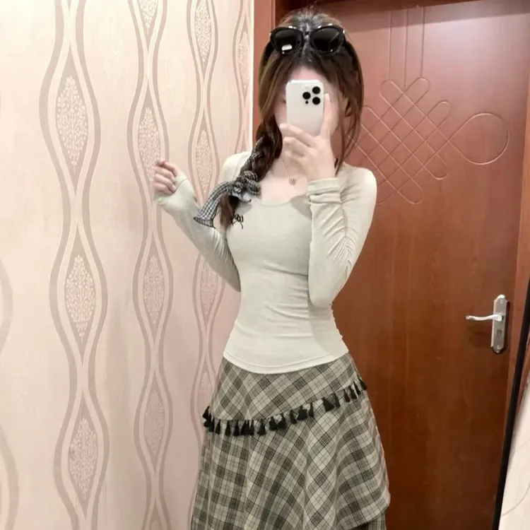 已到货 WESTAYOONNE麂皮绒西装外套女小个子2025新款+流苏格纹裙