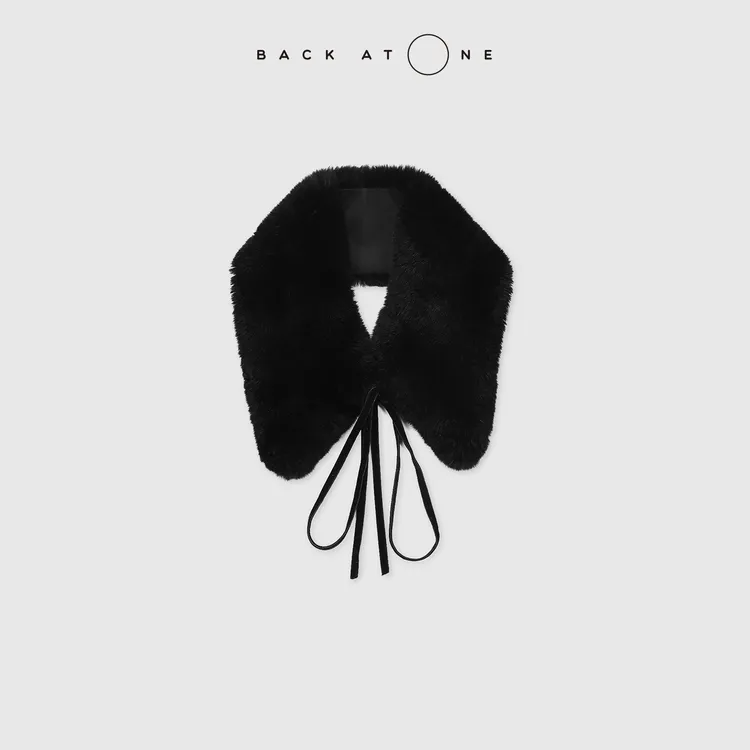 BACKATONE“纤羽”百搭系带假领子皮草 BFF-3GR458K-K
