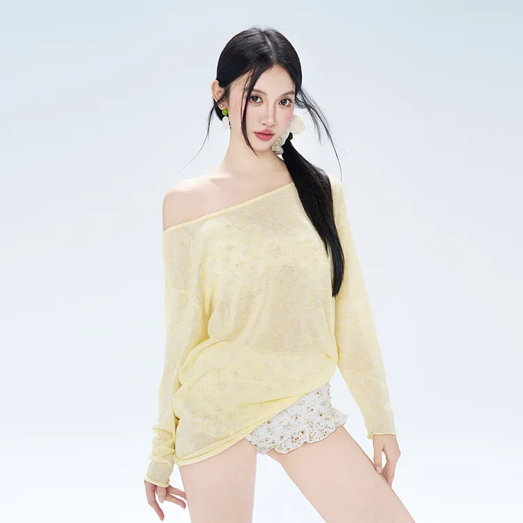 【下班有约】韩版长袖立体时尚露肩纯欲度假泳衣女款2025新款网红款