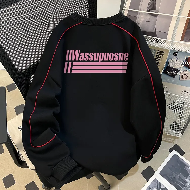 WASSUP UOSNE美式复古重磅中山卫衣男生ins网红洋气百搭短宽外套