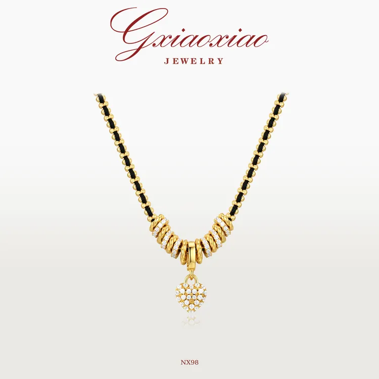 G XIAOXIAO 【心韵星耀】气质复古高级酷飒爱心项链 NX98新年礼物