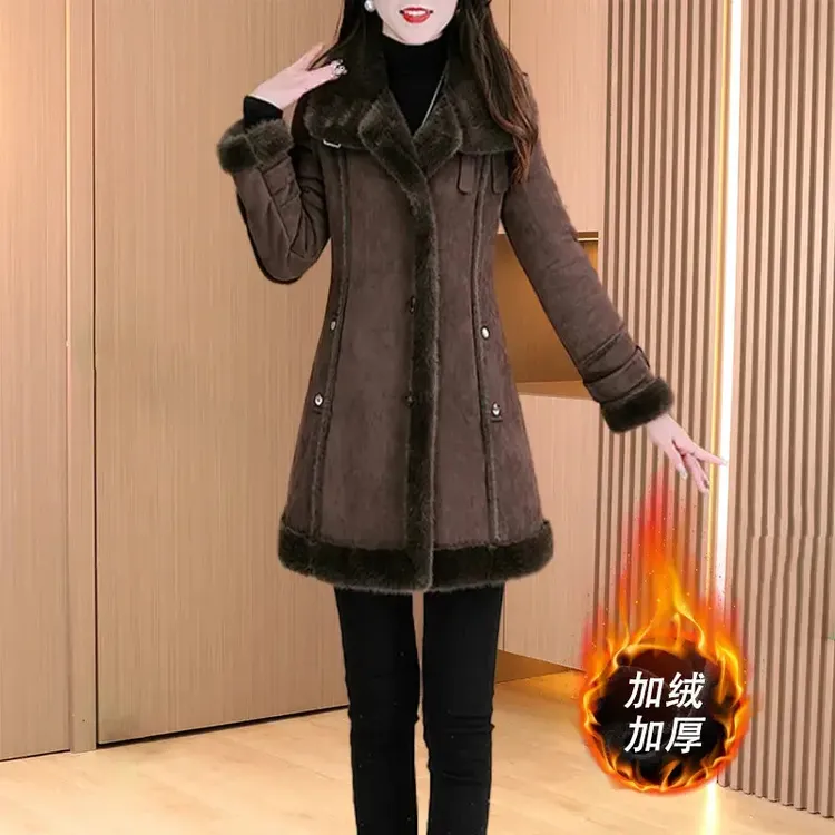 【外套】加厚高品质保暖冬季贵夫人优雅大气时尚休闲修身毛呢外套