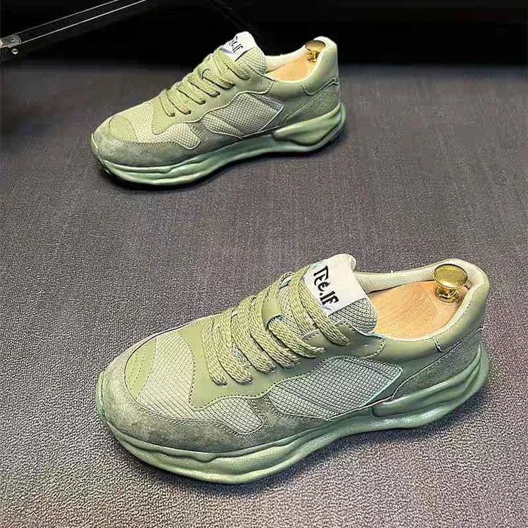 休闲男鞋秋季2025年新款厚底休闲运动阿甘老爹鞋高级感百搭溶解鞋