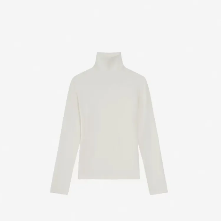 中领高领长袖珍珠粉山羊绒弹力百搭打底衫秋冬台北车站