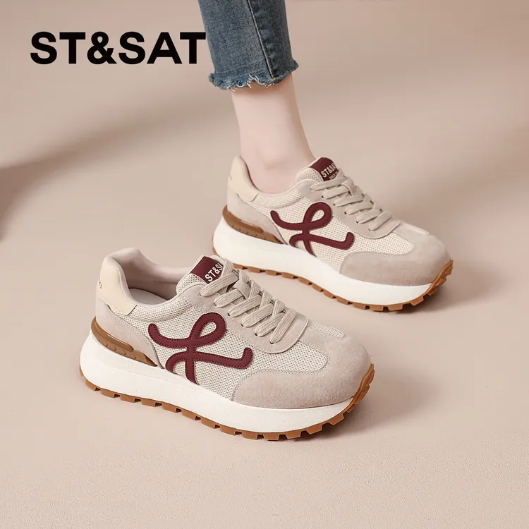 星期六复古阿甘鞋女2025秋季新款厚底老爹鞋显脚小休闲德训鞋女鞋