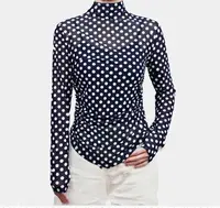 HY  回味蓝底白波点衫时尚百搭休闲百搭 透气 T1963