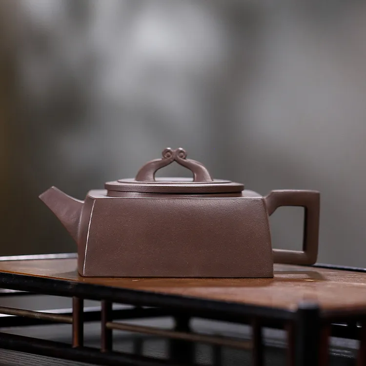 国大师何道洪指导国工紫砂壶原矿紫泥方山纯全手工洋桶宜兴紫砂壶